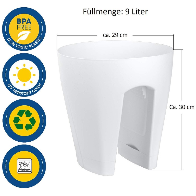 2 x Flower Pot for Railing Flower Box Railing Box