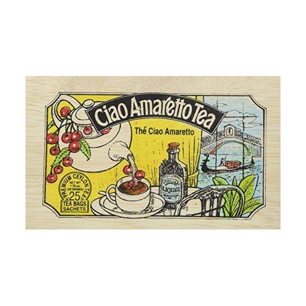 The Metropolitan Tea Company 62WD-618B-138 Ciao Amaretto 25 Teabags in Wood Box
