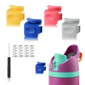 4pcs Replacement Button Compatible with Owala FreeSip 24oz 32oz, Water Bottle Lid Mouth Push Switch Top Cap Seal Stopper Replacement Parts for Owala 16/19/24/32/40oz Accessories, 4 Colors