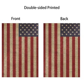 Fukeen Independence Day Vintage Garden Flag American Blue Red The Stars and Stripes Burlap Flags 12.5x18 Inch Vertical Double Sided Small Garden Flags Memorial Patriotic the StarSpangled Banner for
