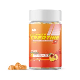 Limitless Pharma Pure Creatine Gummies | 5g Creatine Monohydrate | Increases Muscle Strength, Endurance & Performance | Low Sugar, GMO Free, Vegan | 60 Servings, 180 Gummies (Juicy Peach)