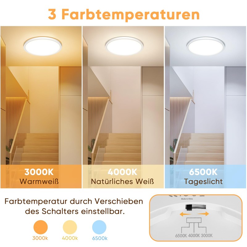 Cocolemon LED Ceiling Light with Radar Motion Sensor, 24 W