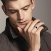 OHAYOO Signet Ring Men's Silver 925 Rings Men's Enamel Ring