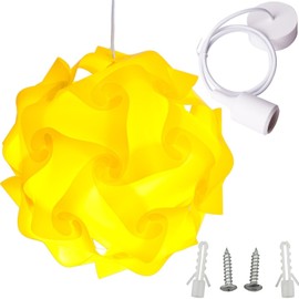 Lightingsky Ceiling Pendant DIY IQ Jigsaw Puzzle Lamp Shade Kit with 40 Inch Hanging Cord (Yellow, Blue-40cm)