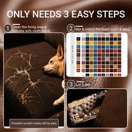 ROFPM Leather Repair Kit, Leather Restorer for Sofas, Car Leather Repair, Leather Repairs Kit Brown, Leather Filler Repair Kit Repairs Common Damage Like Scratches Tears on Leather Vinyl (10 x 20ML)