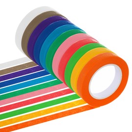 JTYKUYR Colored Masking Tape Painters Tape Colors Variety Pack Whiteboard Tape for Classroom(12pcs)