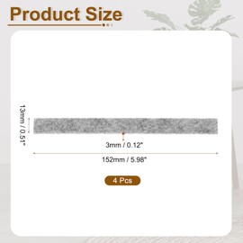uxcell Felt Strips with Adhesive Backing, 4 Pcs 1/2" x 6" x 0.12" Anti Scratch Furniture Felt Tapes Self-Stick Pads for Protecting Hardwood Floor, Grey