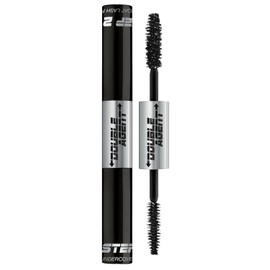 Palladio Double Agent Lash Extender Undercover Fiber Booster Mascara, sistema de pestañas duales, aumenta la longitud y el volumen de las pestañas, Jet Black