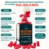 Hair Skin Nails Biotin Gummies 60ct Raspberry Chew Multivitamin