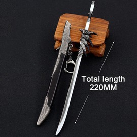 FAYAIALO 8.7 inches Monster Hunter World Iceborne Monster Rathalos Sword Metal Weapon Model Collection (Gold)