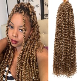 Passion Twist Hair 18 Inch Water Wave Crochet Hair 6 Packs Braiding Hair Long Crochet Braids Passion Twists Bohemian Synthetic Hair Extension (18 Inch, #27)