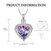 VCCWYQK Angel Wings Heart Urn Necklace for Men Women Stainless