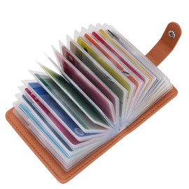 GERIINEER Credit Card Holder Leather Wallet for Women and Men Bank Card Case Wallet ID Card Organiser Business Card Case 40 Card Slots