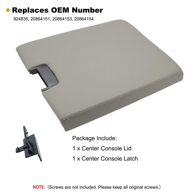 NHILES Center Console Lid Kit with Latch Replacement Compatible with