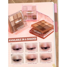 SHEGLAM Eyeshadow Palette 9-Color Ultra-pigmented Shimmer & Matte Shades, Vegan & Cruelty-free-Just Blushed