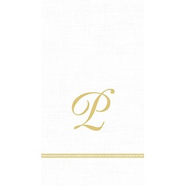 Entertaining with Caspari Monogram Initial P Paper Guest Napkins, Pack of 15