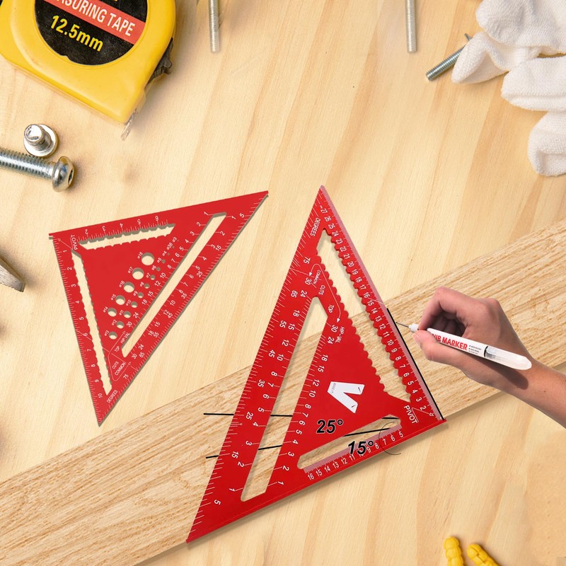 Carpenter's Square Set, 18 cm and 30 cm Triangle Ruler,