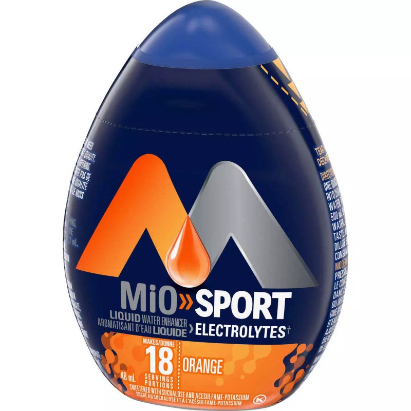 MiO Sport Orange Electrolyte Liquid Water Enhancer, 48mL/1.6 fl. oz.,