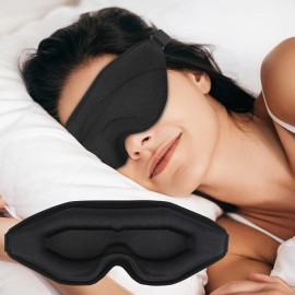 WM WESTERN MIRACLE Sleep Mask for Men Women, WM Blackout 3D Contoured Eye 1pcs Black