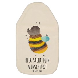 Mr. & Mrs. Panda Personalisierte Wärmflasche Hummel flauschig - Personalisierte Geschenke, Blume, Personalisierte Wärmflasche mit Bezug, Tiermotive,