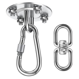 Nutabevr Stainless Steel Ceiling Hook Heavy Duty Hanging Chair Premium 360° Rotate Bracket up to 400 kg, Ceiling Hook for Punch Bags, Swing Hooks, Yoga, Hammocks Attachment for Wooden Beams and