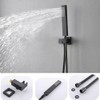EMBATHER Black Shower System 16" Rainfall Top Spray Shower Faucet