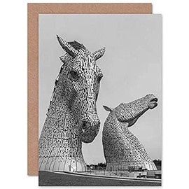 Fine Art Prints Kelpies Horse Sculptures Falkirk Scotland Greetings Card