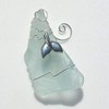 Custom Surf Tumbled Sea Glass Ornament with a Silver Whale's
