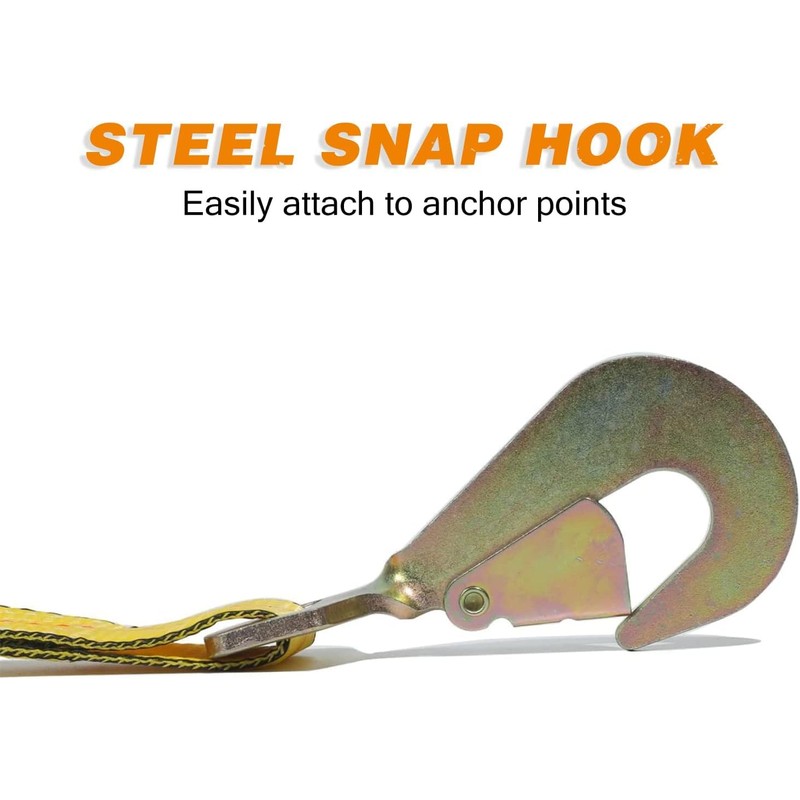 Car Tie Down Straps for Trailers with Snap Hooks Heavy
