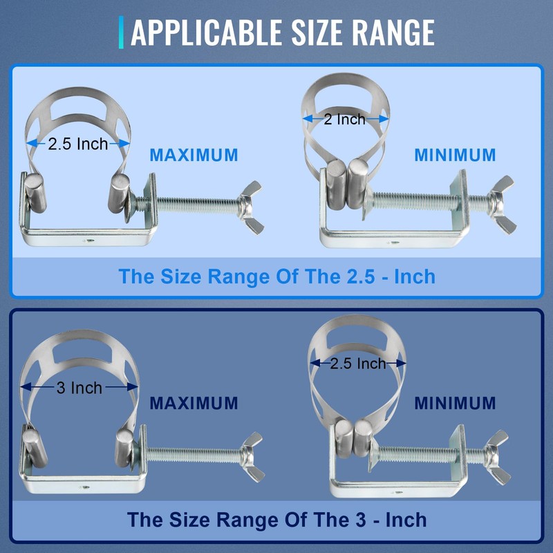 Exhaust Tacking Band Clamp-On Set, 2.5-Inch and 3-Inch Dual-Size Welding