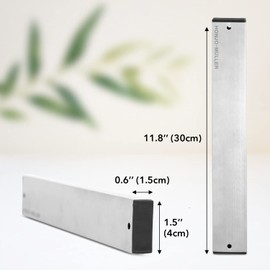 HONJO-MULLER Magnetic Knife Holder for Wall - 12 Inch Steel Knife Magnetic Strip | Home Kitchen Utensil Organizer for Easy Storage | Strong Magnet Strip for Knives and Utensils, Easy to Install