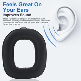 A50 Gen 3 Mod Kit Replacement Ear Pads, Headband and Microphone Foam Replacement Ear Cushions Compatible with Astro A50 Gen 4 Headset Protein Leather Memory Foam Earpads Ear Cups Cover (Black)