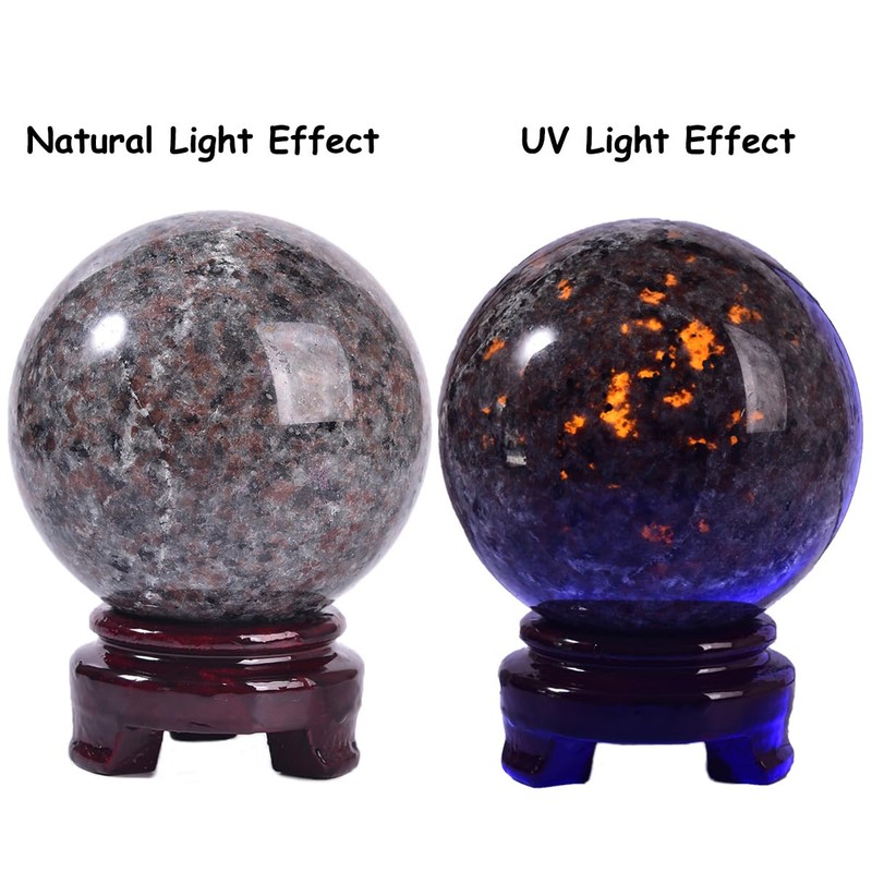 MOGEMT Large Yooperlite Sphere Natural Yooperlite Stone Healing Crystal Ball