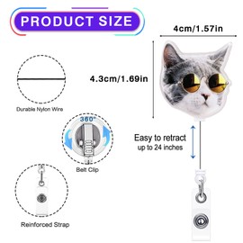 Funny Cat Meme Badge Reel Retractable for Nurse Nursing RN CNA LPN Medical Worker & Office Staff, Cute Vet Tech Gifts, Cat Lovers ID Badge Holder with Alligator Clip & 24” Durable Nylon Cord | Acrylic