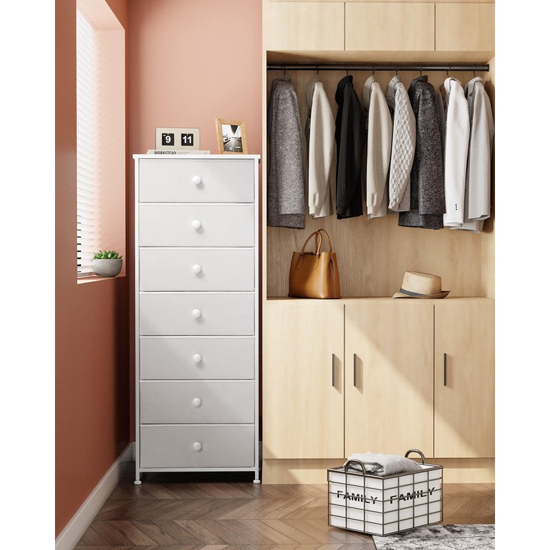 Crestlive Products Tall Dresser, 7-Drawer Fabric Storage Tower, Chests of
