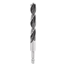 sourcing map Brad Point Drill Bit 10mm (25/64") Dia Bearing Steel 1/4" Hex Shank Wood Drill Bits 3.03" Working Length Spiral Twist Drilling Tool for Woodworking Softwood Plywood Plastic