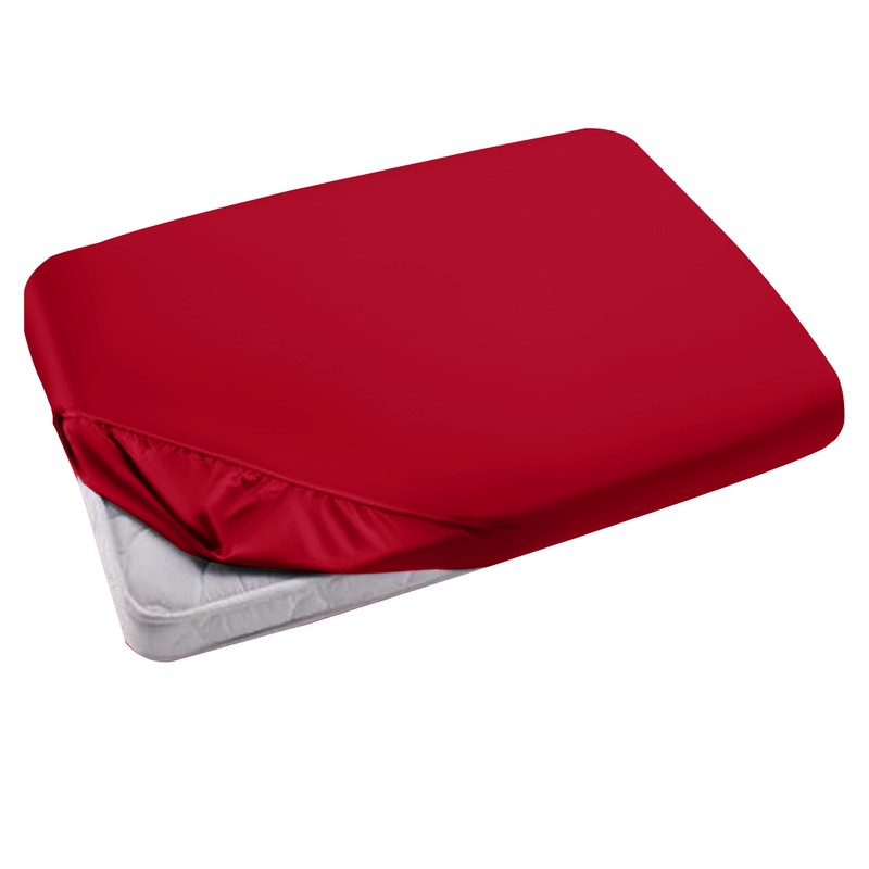 Moonlight Bedding Super King Fitted Sheet Red - Premium 25cm