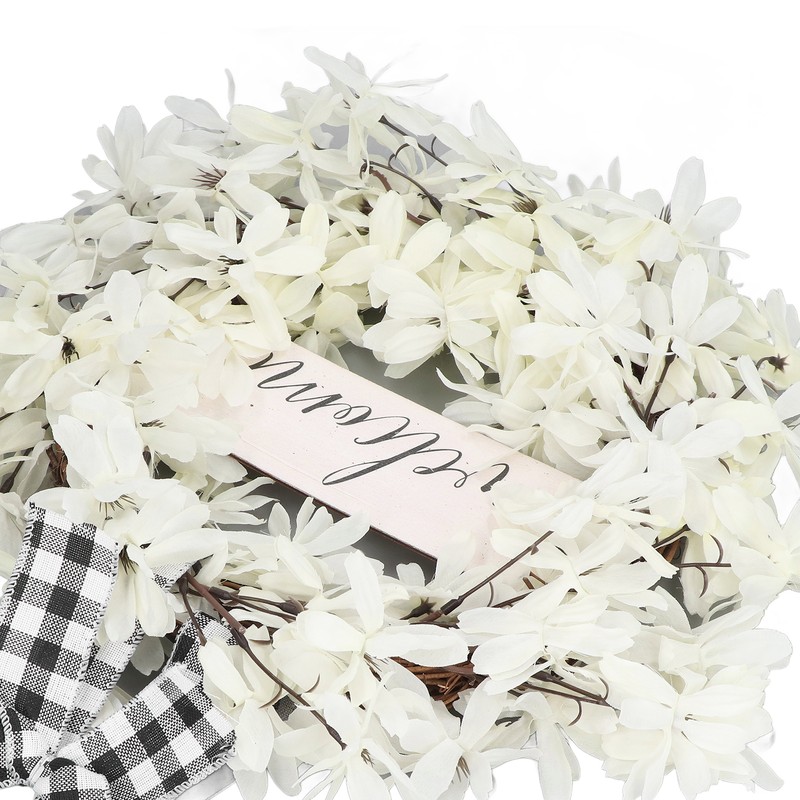 Imitation White Dogwood Wreath Simulation Vibrant Wreath Decoration for Home