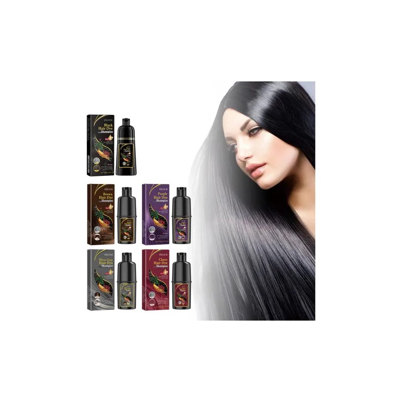 Champú Teñir Cabello Negro Eeloe Rojo Vino