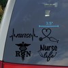 Nurse Decal 4 Pack: Nurse Heartbeat, Heart, Nurse Life, RN