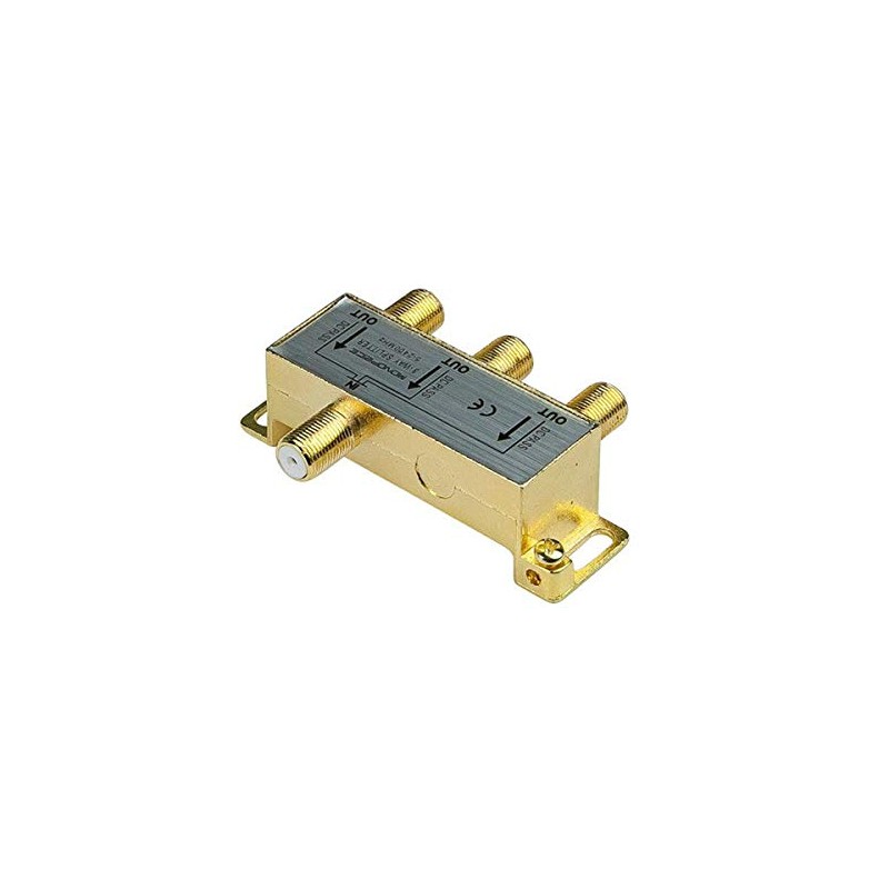 Monoprice Premium 3-Way Coax Cable Splitter - F-Type Screw, for