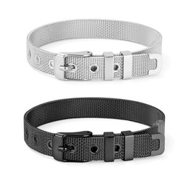 Kalamakala Stainless Steel Bracelet Curb Chain – 2 Pieces, Metal