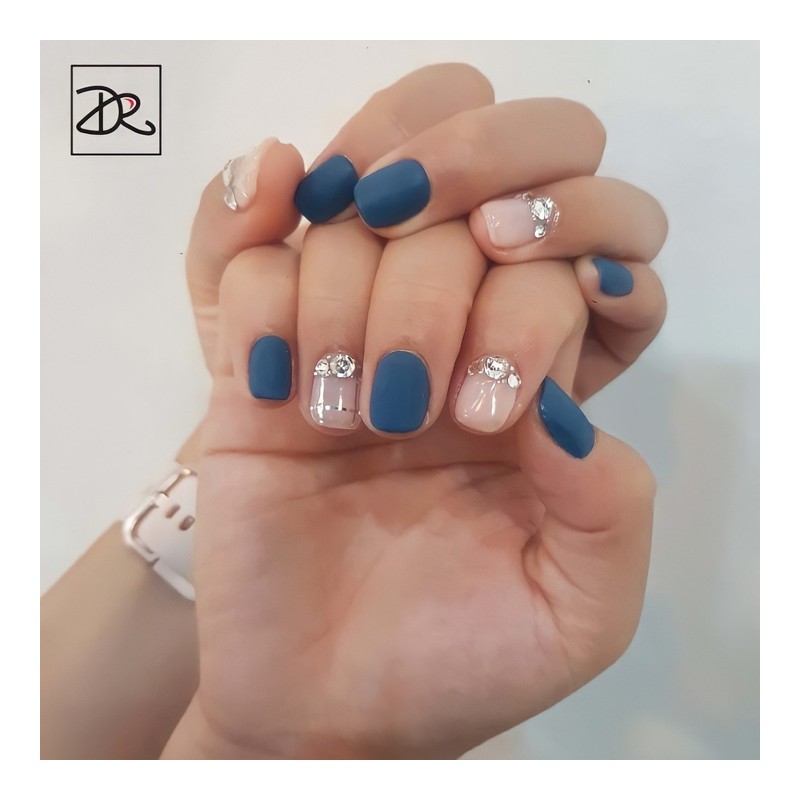 [Handmade Nail Tips] Feminine see-through checked nails / [수제네일팁] 여성스러운