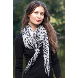 XuoAz Women Animal-Print-Scarf Chiffon-Shawl Fashion Zebra-Print Scarves Lightweight Long Wraps Neck Scarf