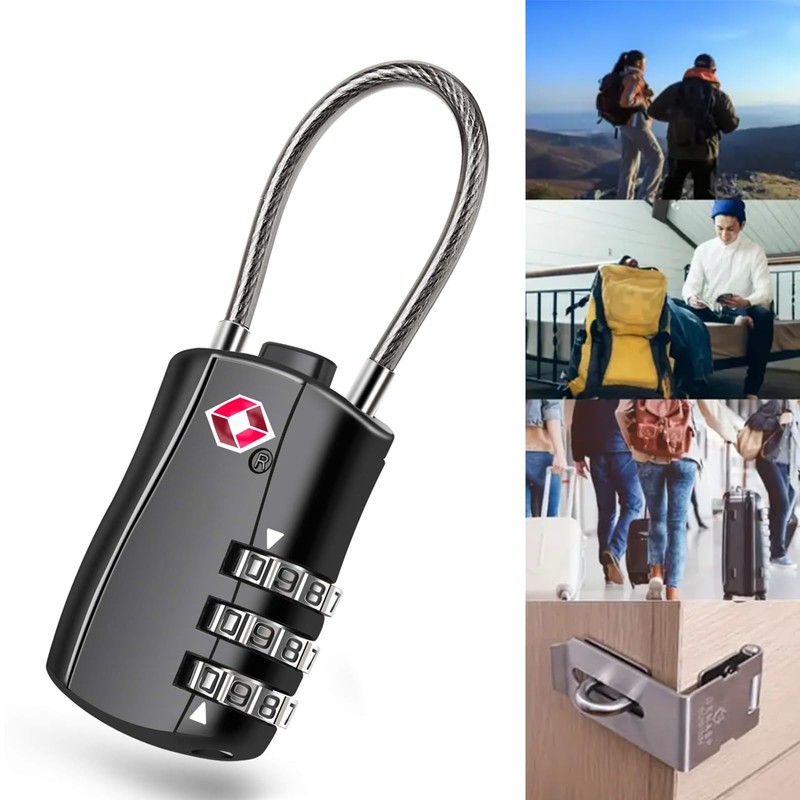 MAEZOE 4 Pack TSA Approved Luggage Locks, Combination Travel Cable