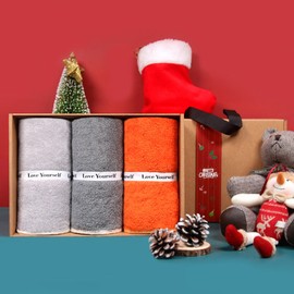 Songwol Towel Merry Christmas Lennon Hotel Towel Face Banding 220g Coma 30 Count 3p Gift Set, Evenly (Random) / 송월타올 메리크리스마스 레논 호텔수건 페이스 밴딩 220g 코마 30수 3p 기프트세트, 골고루(랜덤)