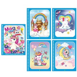 Reusable Water Reveal Coloring Book for Creative Activities – Magic Water Painting Book for Home and Travel Fun