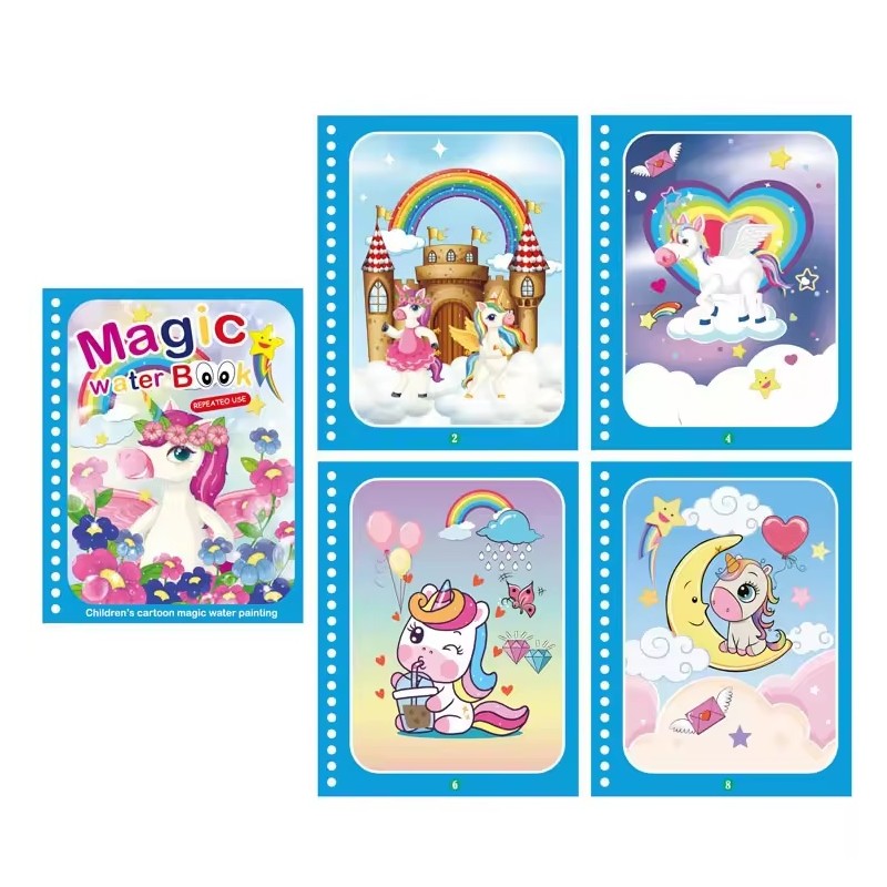 Reusable Water Reveal Coloring Book for Creative Activities – Magic