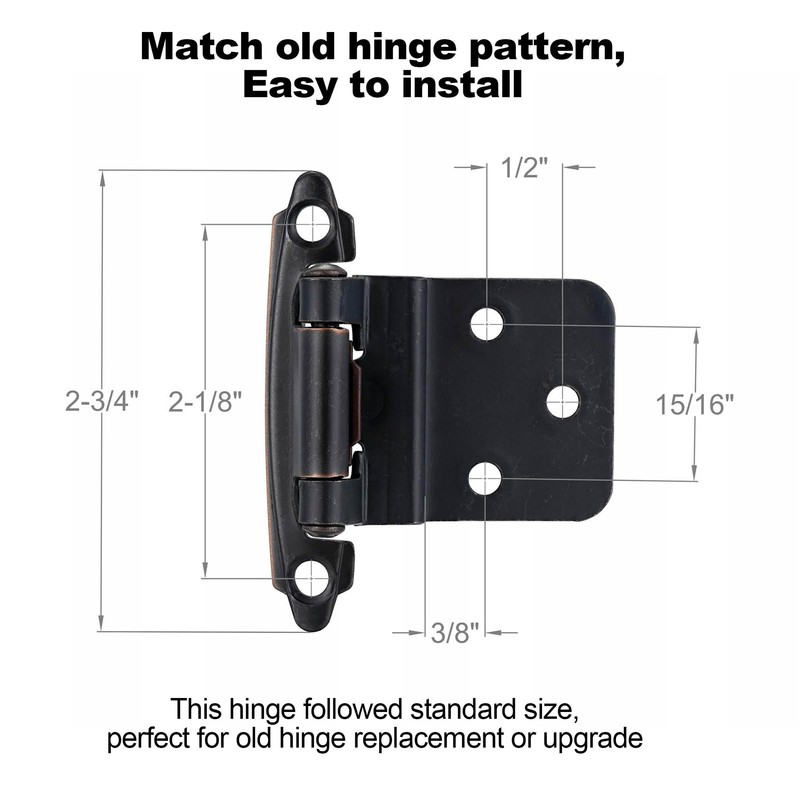 Vallecloud 4 Pack (2 Pair) 3/8" Inset Oil Rubbed Bronze