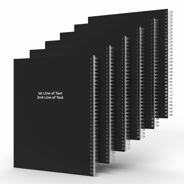 Custom Left Handed Spiral Notebook Journals with a Black Colored